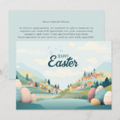 Moderne Corporate Happy Paaspastelkleuren Feestdagenkaart (Voorkant / Achterkant)