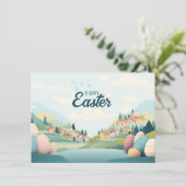 Moderne Corporate Happy Paaspastelkleuren Feestdagenkaart (Staand voorkant)