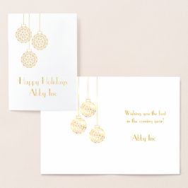 Moderne Corporate Holiday Card in Gold Foil Folie Kaarten