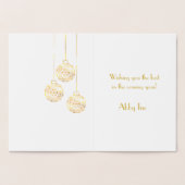 Moderne Corporate Holiday Card in Gold Foil Folie Kaarten (Binnen)