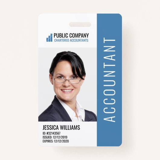 Moderne Corporate Logo Foto Medewerker ID-badge Badge (Voorkant)
