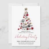 Moderne Corporate Xmas Tree Holiday Party Kaart (Voorkant)