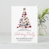 Moderne Corporate Xmas Tree Holiday Party Kaart (Staand voorkant)