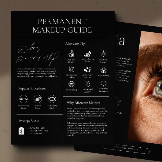 Moderne Cosmetische Permanente Make-up Nazorggids Flyer