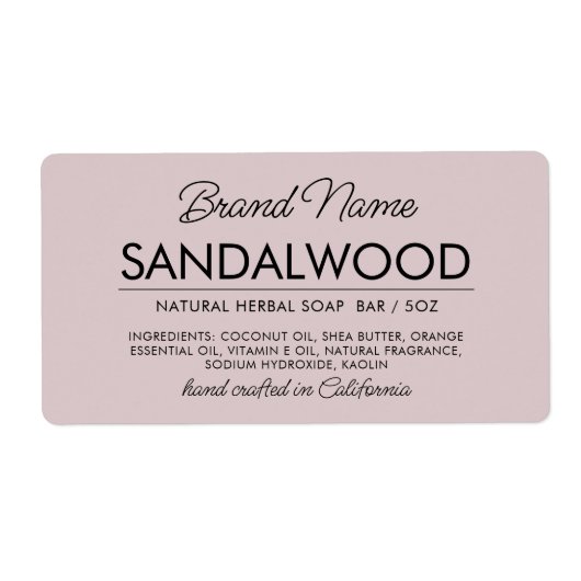 Moderne cosmetische zeep-etikettering etiket (Voorkant)