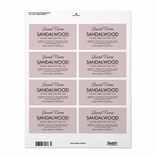 Moderne cosmetische zeep-etikettering etiket (Full Sheet)