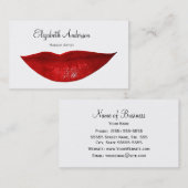 Moderne cosmetologie make-up artist met rode lippe visitekaartje (Voorkant / Achterkant)