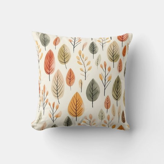 Moderne Cottagecore Herfstbladeren Kussen (Voorkant)