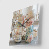 Moderne Cottagecore Mokset Wandklok (Hoek)