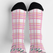 Moderne Cotten Candy Kerst Plaid Vakantie Sokken (Top)