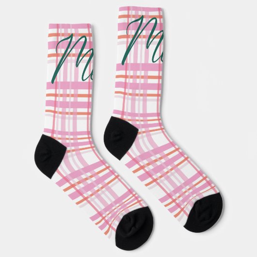 Moderne Cotten Candy Kerst Plaid Vakantie Sokken (Rechts)