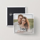 Moderne coule collage foto's en lieftalige gezinsp vierkante button 5,1 cm (Voorkant /achterkant)