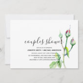 Moderne COUPLES SHOWER Aquarel Rozen Handgeschreve Kaart (Voorkant)