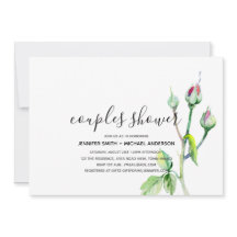 Moderne COUPLES SHOWER Aquarel Rozen Handgeschreve