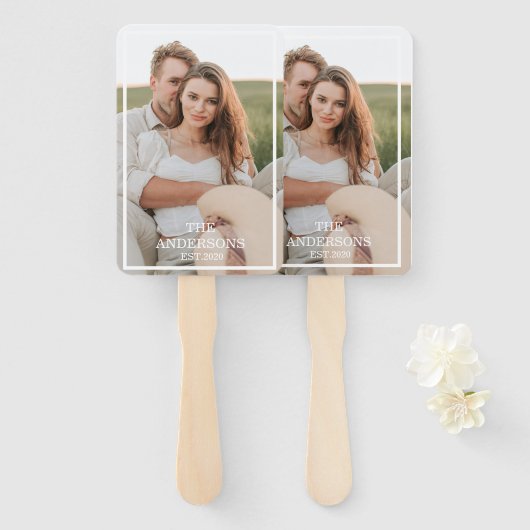 Moderne couponfoto's en minimumeisen voor familie handwaaier (Voorkant en achterkant)