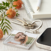 Moderne couponfoto's en minimumeisen voor familie sleutelhanger (Voorkant Rechts)
