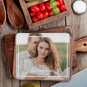 Moderne couponfoto's en minimumeisen voor familie snijplank