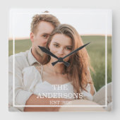 Moderne couponfoto's en minimumeisen voor familie vierkante klok (Voorkant)