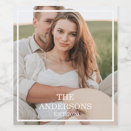 Moderne couponfoto's en minimumeisen voor familie wijn etiket (Enkel label)