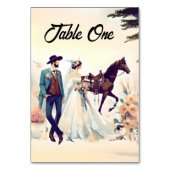 Moderne Cowboy en Bruid Westerne Stijl Bruiloft Kaart (Voorkant)