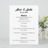 Moderne Cowboy en Bruid Westerne Stijl Bruiloft Menu (Staand voorkant)