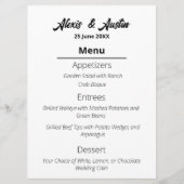 Moderne Cowboy en Bruid Westerne Stijl Bruiloft Menu (Voorkant)