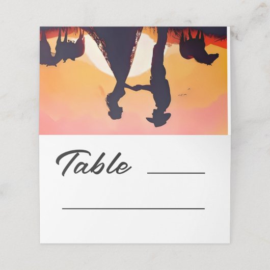 Moderne Cowboy en Bruid Westerne Stijl Bruiloft Plaatskaartje (Buitenkant ongevouwen)