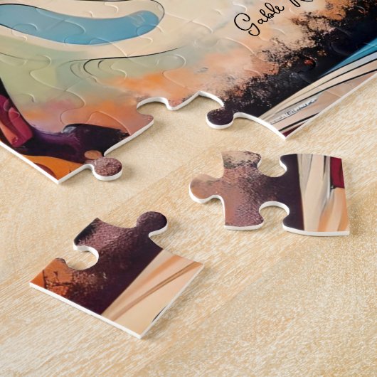 Moderne cowboy op paard legpuzzel (Zijkant)