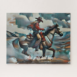 Moderne Cowboy Paardrijden Legpuzzel