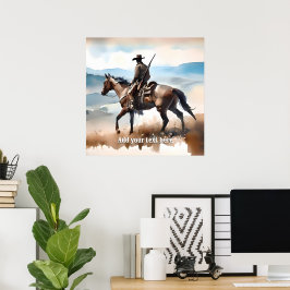 Moderne Cowboy Paardrijden Poster
