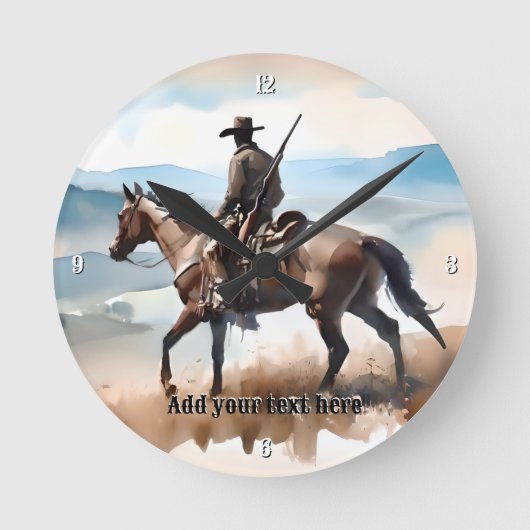 Moderne Cowboy Paardrijden Ronde Klok (Voorkant)