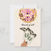 Moderne Cowgirl Benen Cowboy Disco Bal Beige Bedankkaart (Voorkant)