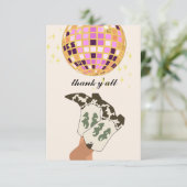 Moderne Cowgirl Benen Cowboy Disco Bal Beige Bedankkaart (Staand voorkant)