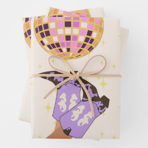 Moderne Cowgirl Disco Ball Inpakpapier Vel