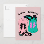 Moderne Cowgirl Western Laarzen Ranch Cowboy Verja Briefkaart (Voorkant / Achterkant)