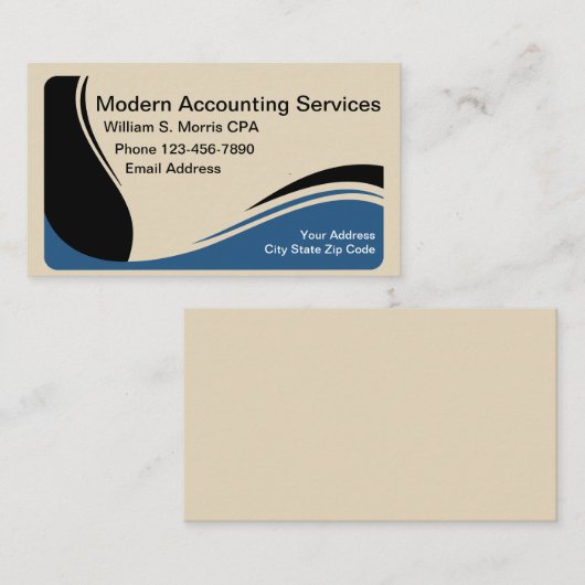 Moderne CPA Accountant Visitekaartje (Voorkant / Achterkant)