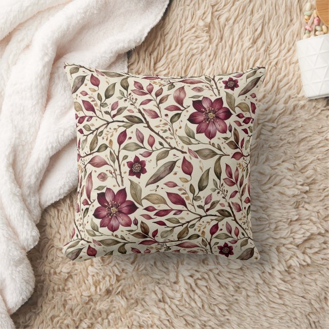  moderne cranberry flora kussen (Deken)