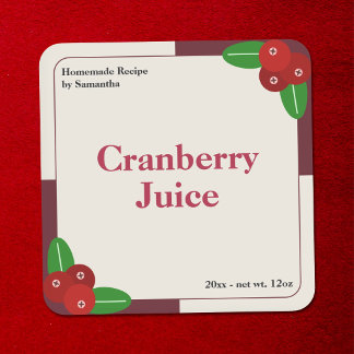 Moderne Cranberry Juice Label Sticker