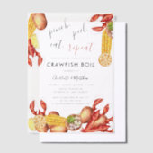 Moderne Crawfish Boil Engagement Party Vellum Uitnodigingen (Offset)