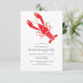 Moderne Crawfish Boil Housewarming Party Kaart (Staand voorkant)