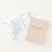 Moderne Cream Beige Calligraphy Script Recipe Notitieboek (Binnen)