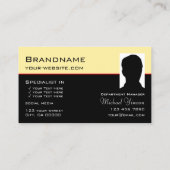 Moderne Cream Black met Logo en fotoprofessional Visitekaartje (Achterkant)