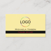 Moderne Cream Black met Logo en fotoprofessional Visitekaartje (Voorkant)