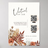 Moderne Cream Boho Tip Uw Bartender Trouwbord Poster (Voorkant)