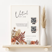 Moderne Cream Boho Tip Uw Bartender Trouwbord Poster