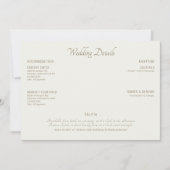 Moderne Cream bruiloft details II Kaart (Voorkant)