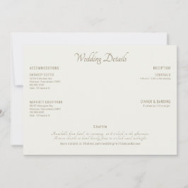 Moderne Cream bruiloft details II Kaart