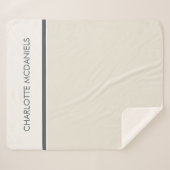 Moderne Cream Eenvoudige persoonlijke naam Sherpa Deken (Voorkant (horizontaal))