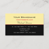 Moderne Cream en zwarte Classic Simple Professiona Visitekaartje (Achterkant)