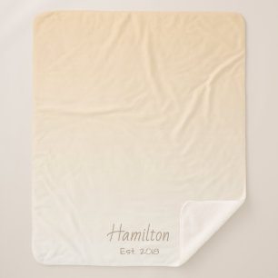 Moderne Cream Gradiënt & Familienaam Sherpa Deken
